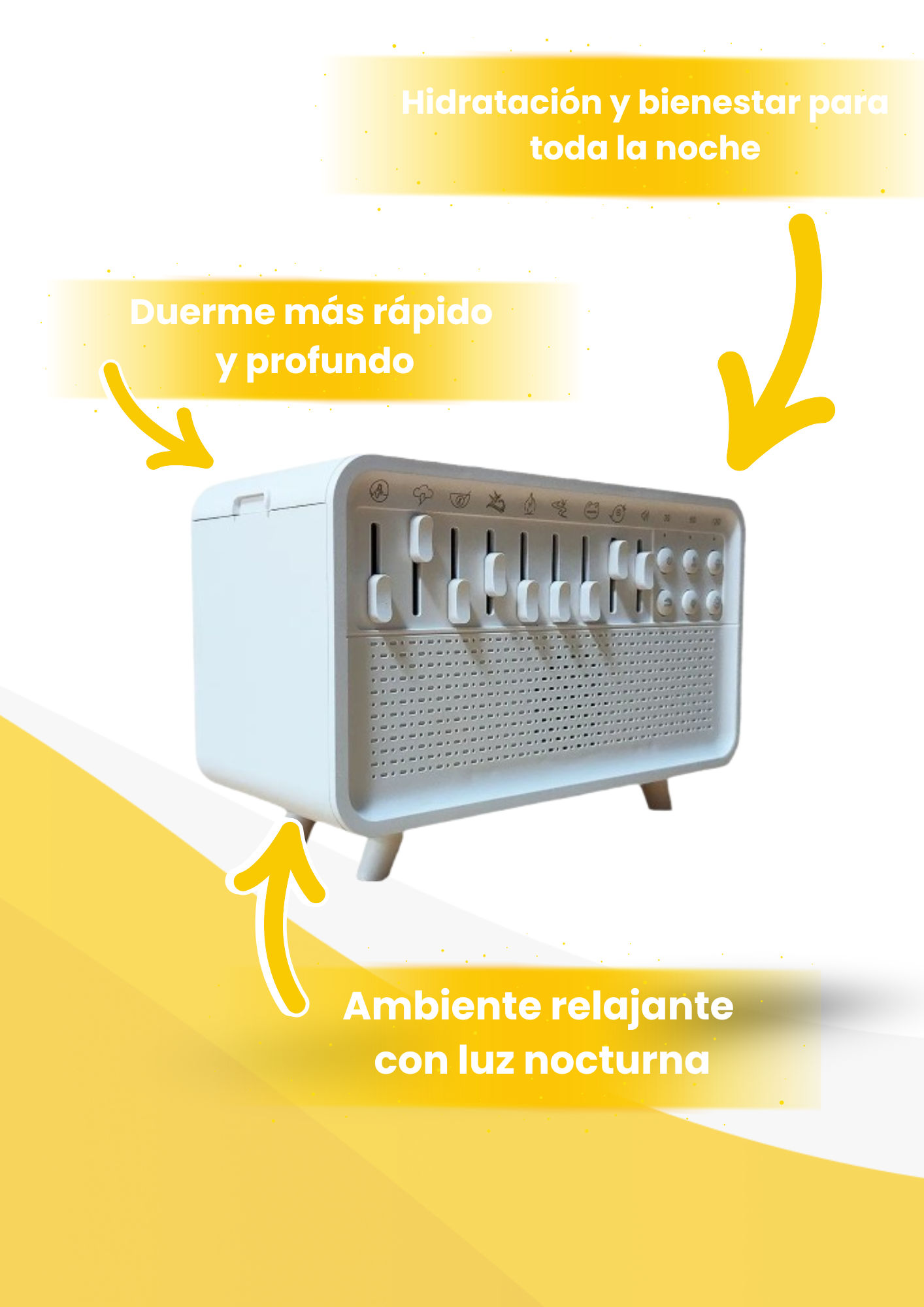 Humidificador con Luz nocturna y Ruido Blanco